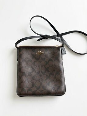 Coach Brown/Black Signature Small Crossbody